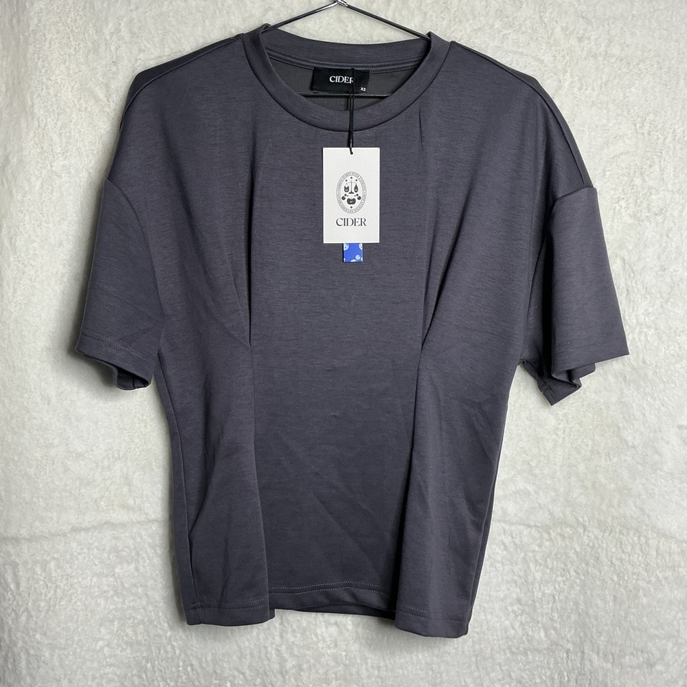 Cider Charcoal Short Sleeve Crop Top size XS